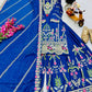 Royal Blue Chinon Silk Embroidered Sharara Suit with Dupatta – Heavy Sequence & Thread Work