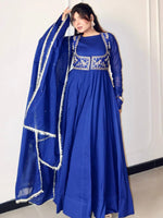 Royal Blue Jacket Style Gown