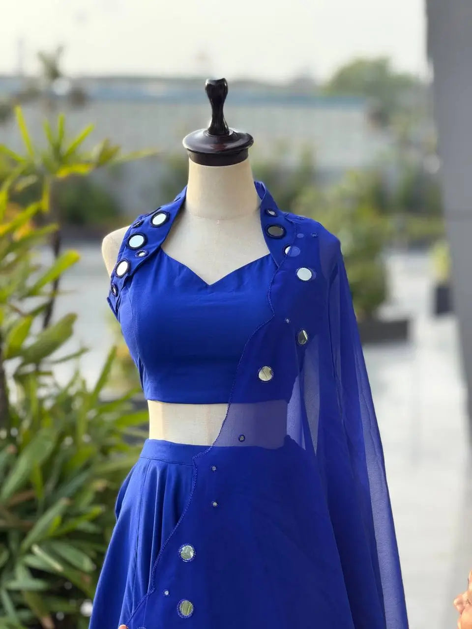 Royal Blue Mirror Lehenga
