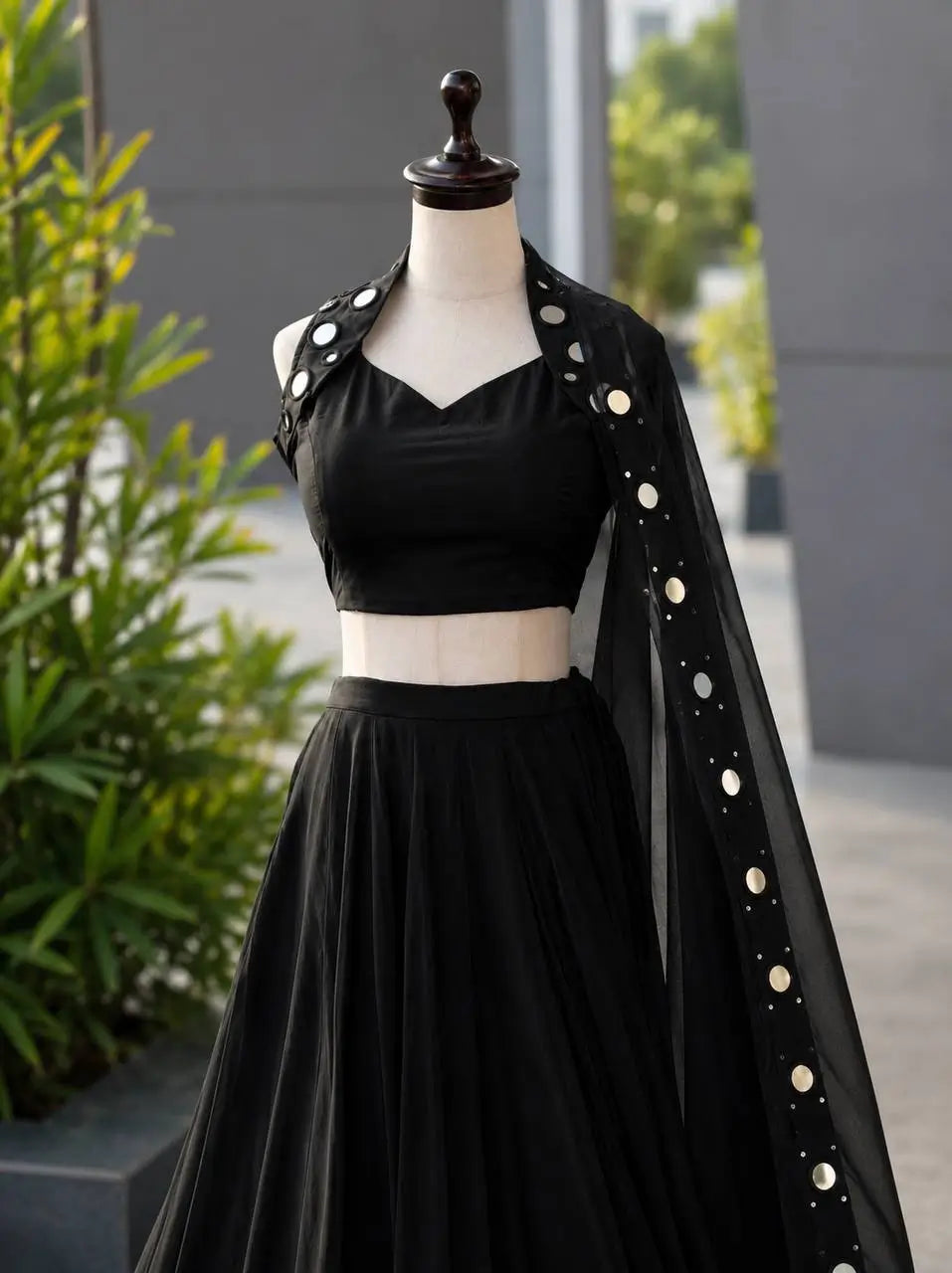 Royal Blue Mirror Lehenga