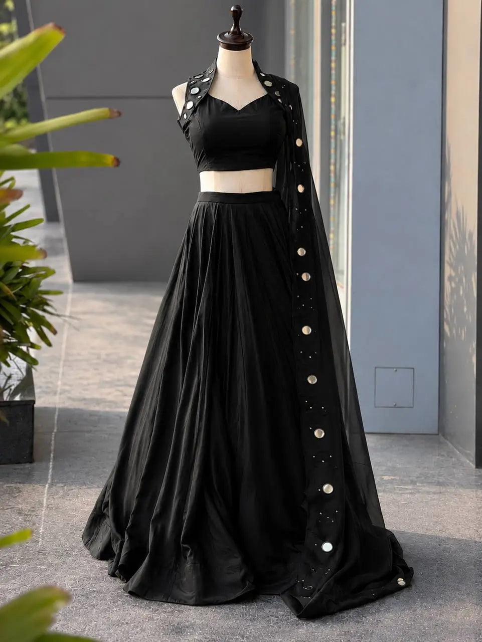 Royal Blue Mirror Lehenga