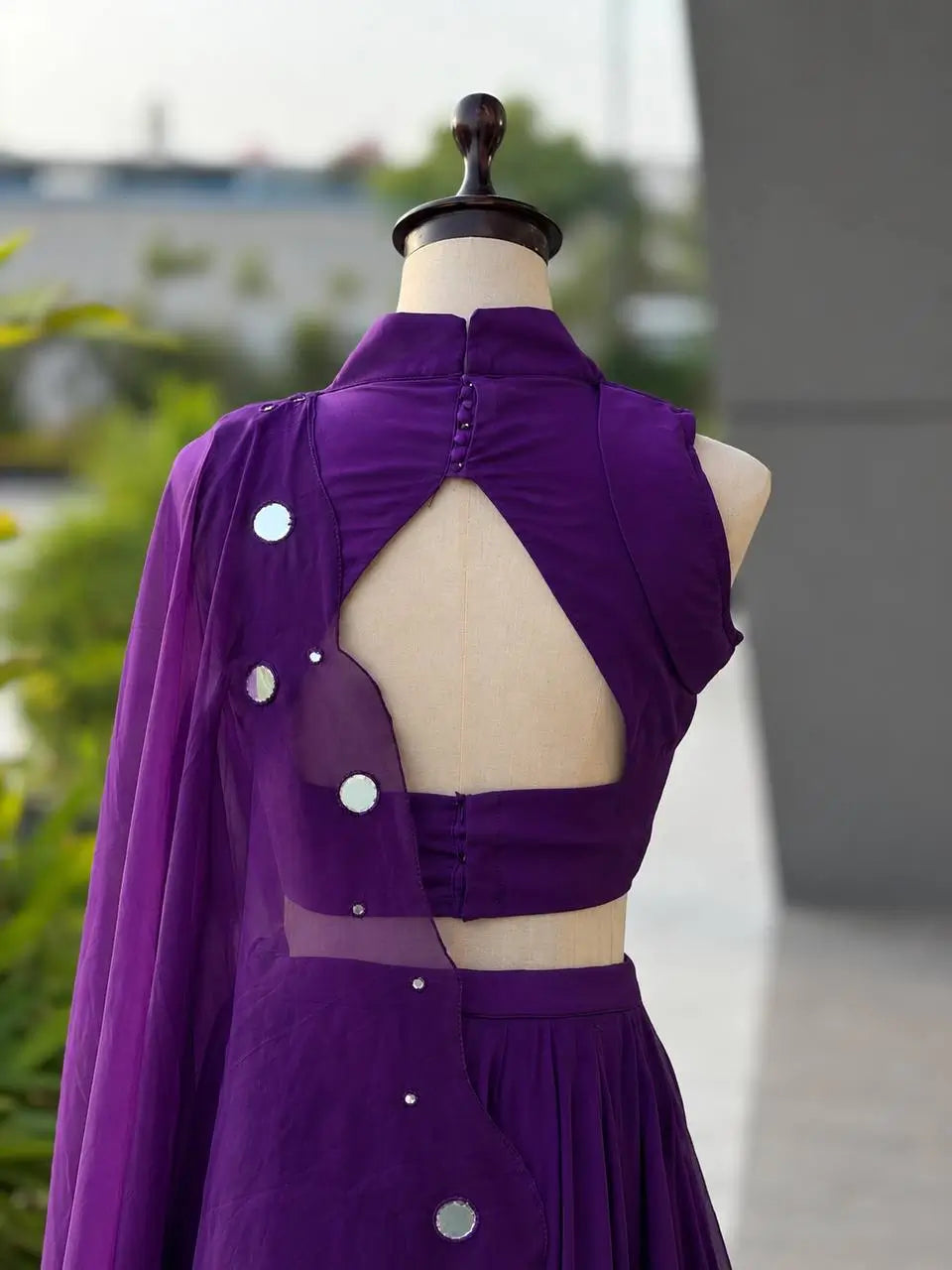 Royal Blue Mirror Lehenga