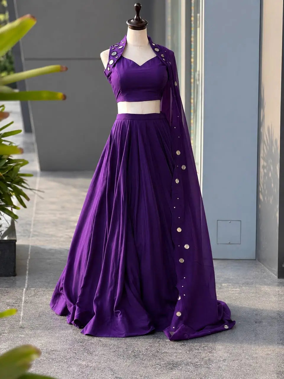 Royal Blue Mirror Lehenga