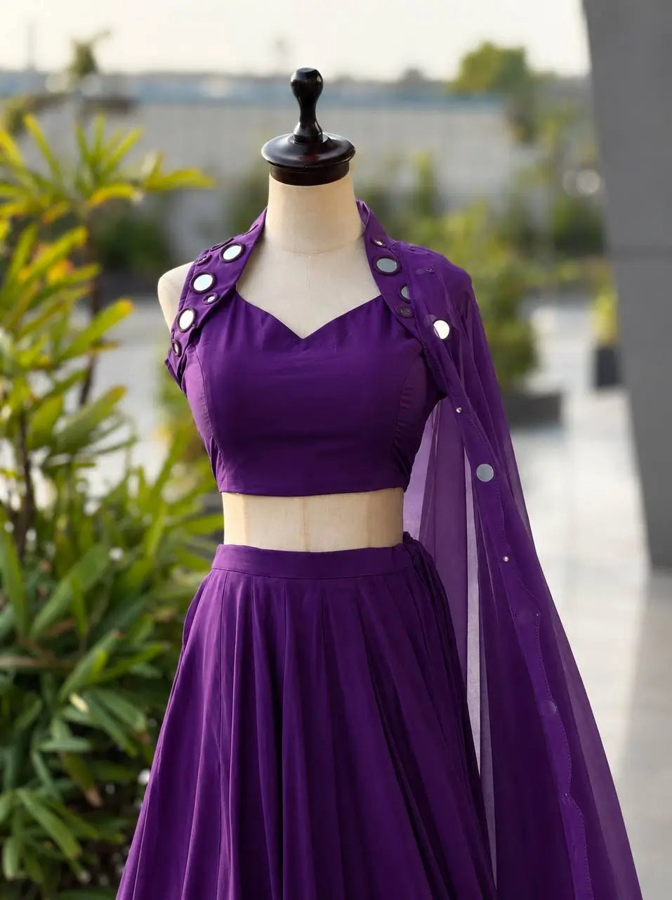 Royal Blue Mirror Lehenga
