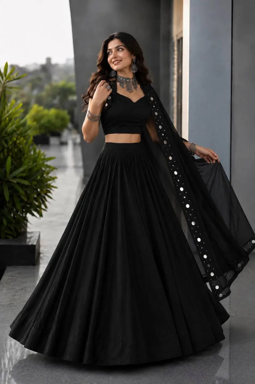 Royal Blue Mirror Lehenga