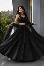 Royal Blue Mirror Lehenga
