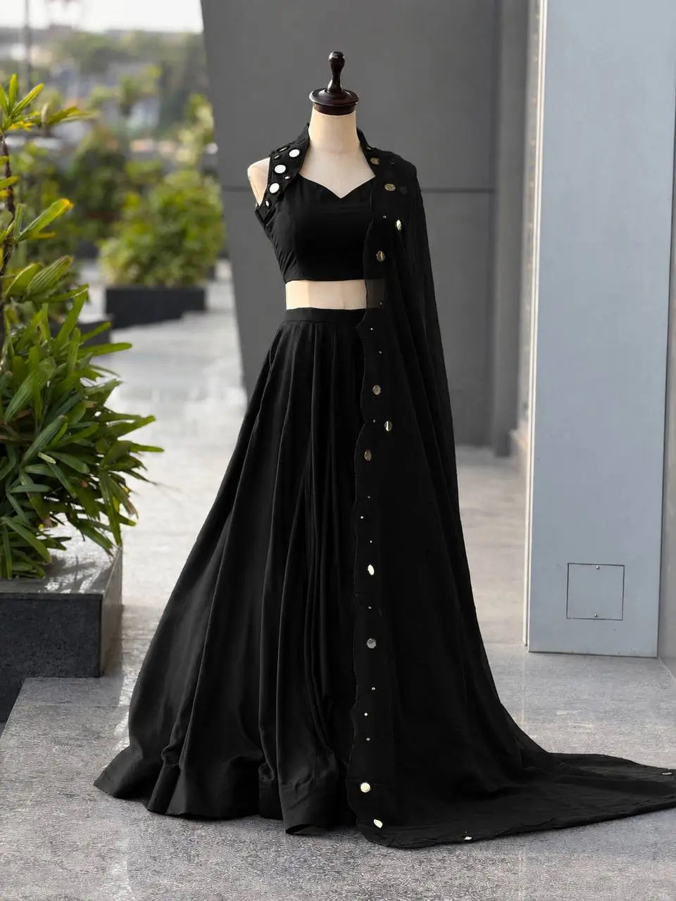 Royal Blue Mirror Lehenga