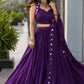 Royal Blue Mirror Lehenga