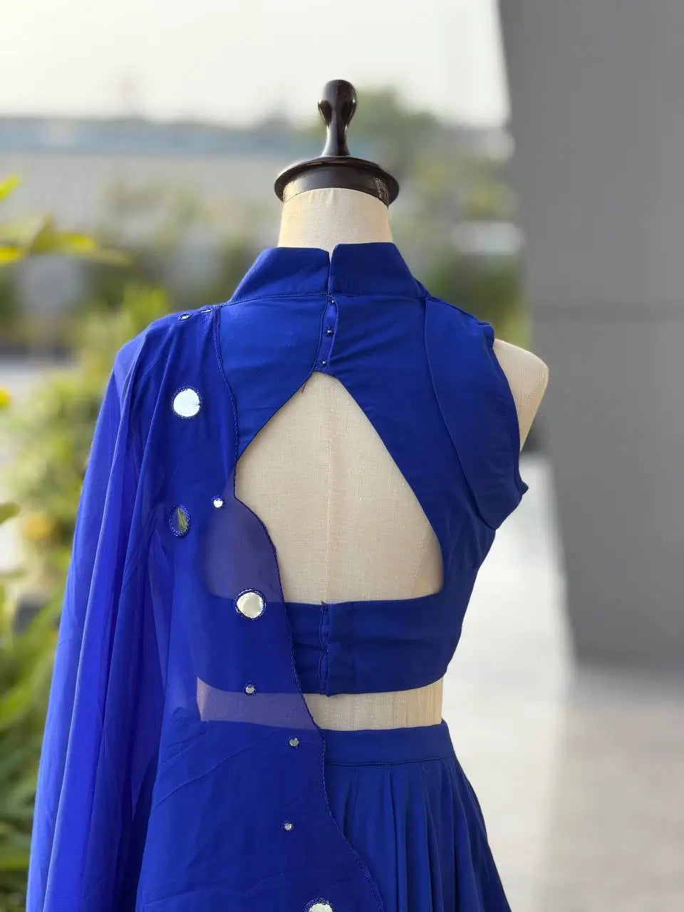 Royal Blue Mirror Lehenga