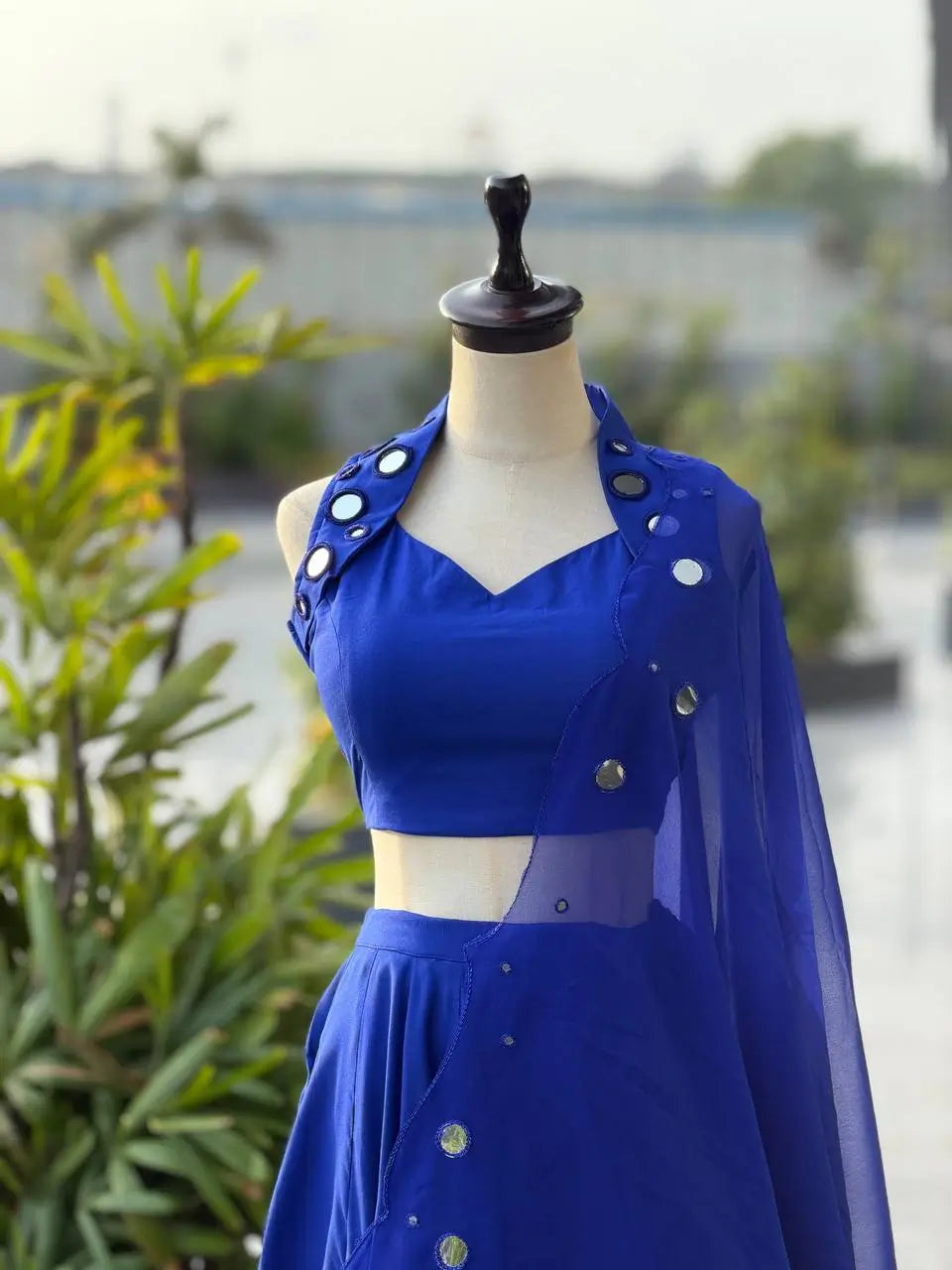 Royal Blue Mirror Lehenga