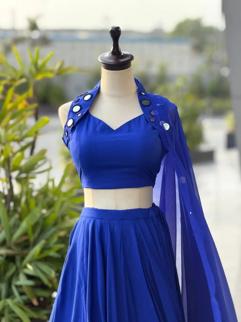 Royal Blue Mirror Lehenga