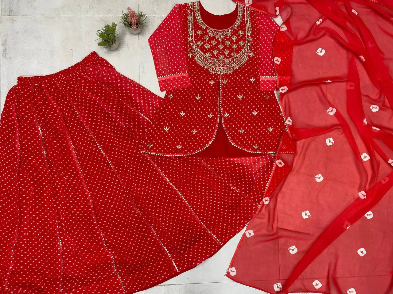 Royal Blue Printed Georgette Lehenga Set with Dupatta
