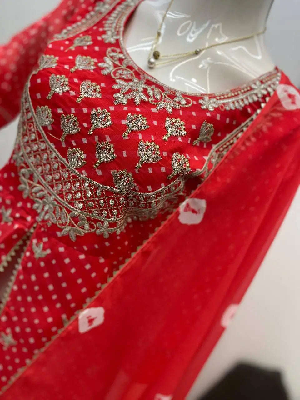 Royal Blue Printed Georgette Lehenga Set with Dupatta