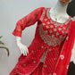 Royal Blue Printed Georgette Lehenga Set with Dupatta