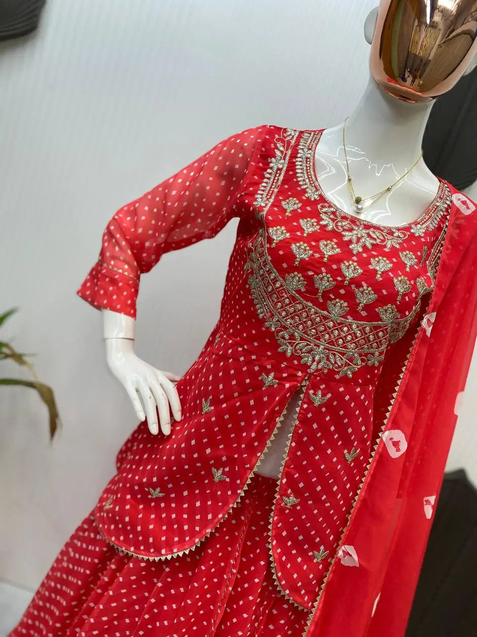 Royal Blue Printed Georgette Lehenga Set with Dupatta