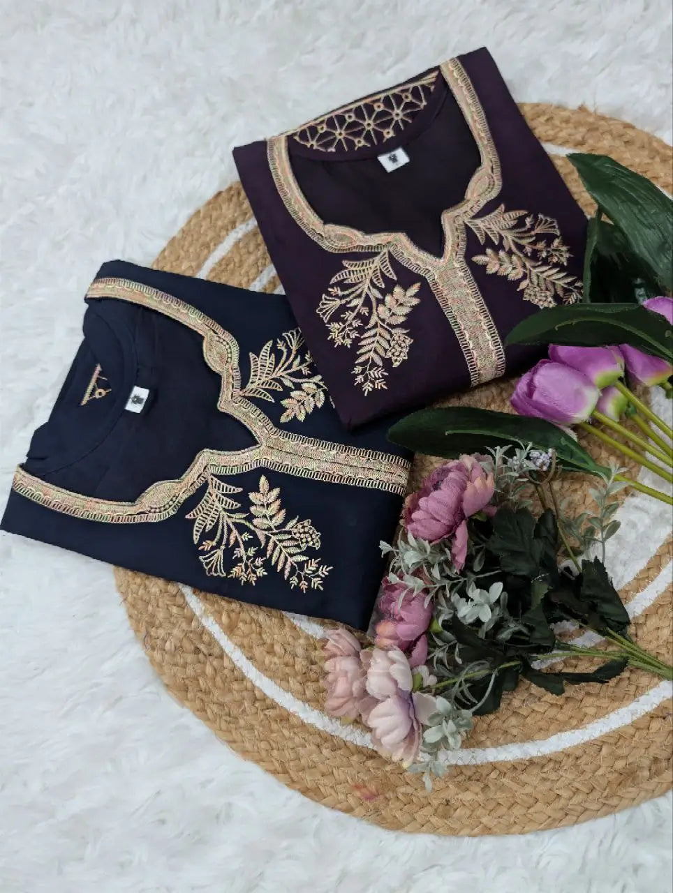 Royal Blue Viscose Chanderi Sequin Embroidered Kurta Set with Jacquard Dupatta | Festive Wear