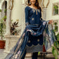 Royal Blue Viscose Chanderi Sequin Embroidered Kurta Set with Jacquard Dupatta | Festive Wear