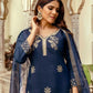 Royal Blue Viscose Chanderi Sequin Embroidered Kurta Set with Jacquard Dupatta | Festive Wear