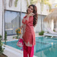 Royal Charm Embroidered Kurta Pant Set with Batwa for Festive and Party Wear