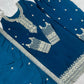 Royal Chinon Silk Embroidered Kurta Palazzo Set with Dupatta for Festive and Wedding Wear