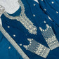 Royal Chinon Silk Embroidered Kurta Palazzo Set with Dupatta for Festive and Wedding Wear