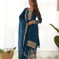 Royal Chinon Silk Embroidered Kurta Palazzo Set with Dupatta for Festive and Wedding Wear