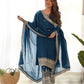 Royal Chinon Silk Embroidered Kurta Palazzo Set with Dupatta for Festive and Wedding Wear