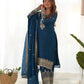 Royal Chinon Silk Embroidered Kurta Palazzo Set with Dupatta for Festive and Wedding Wear
