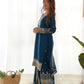 Royal Chinon Silk Embroidered Kurta Palazzo Set with Dupatta for Festive and Wedding Wear