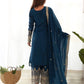 Royal Chinon Silk Embroidered Kurta Palazzo Set with Dupatta for Festive and Wedding Wear