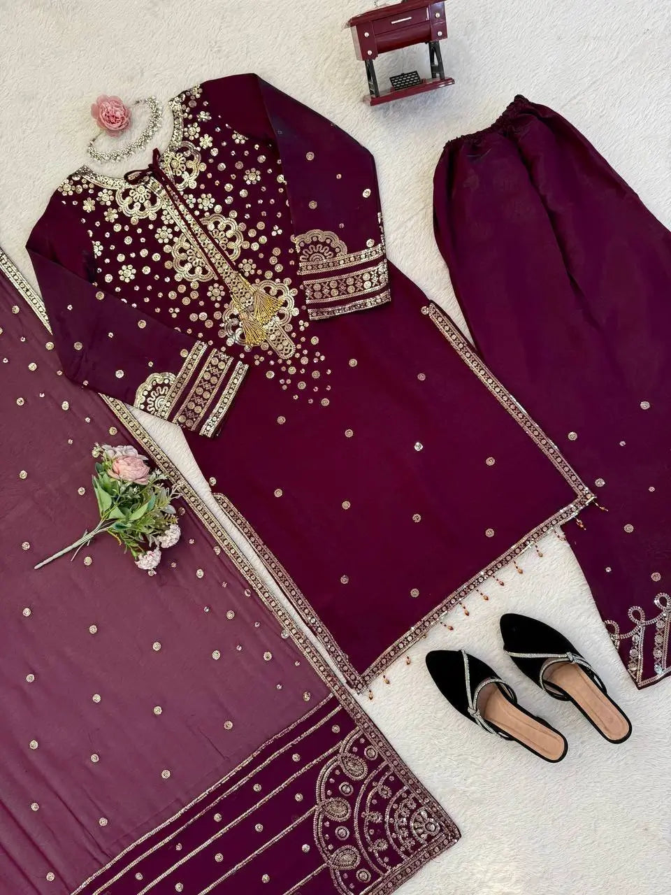 Royal Embroidered Ethnic Suit Set for Festive and Occasion Wear