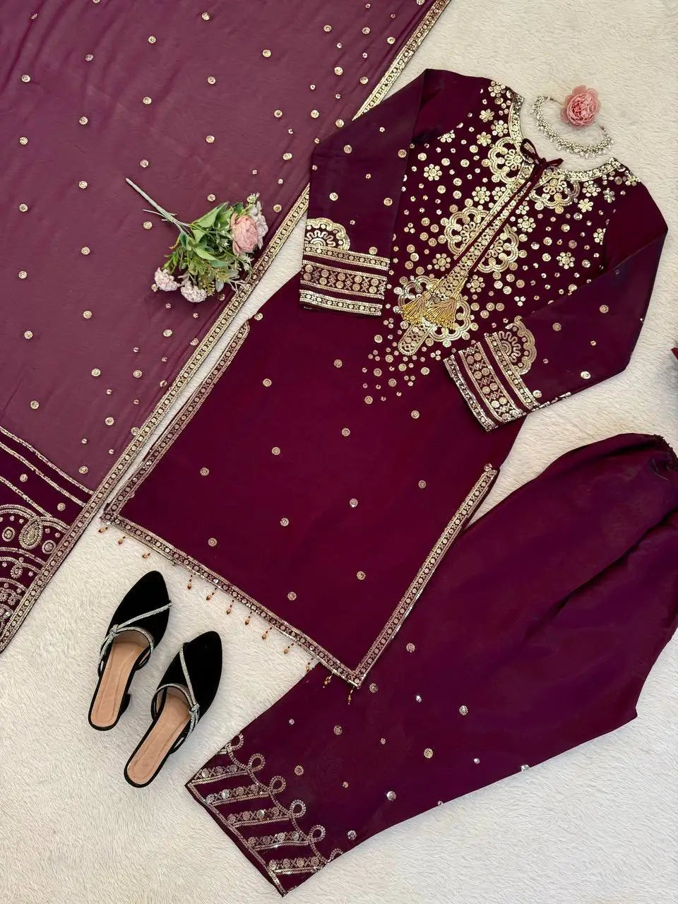 Royal Embroidered Ethnic Suit Set for Festive and Occasion Wear