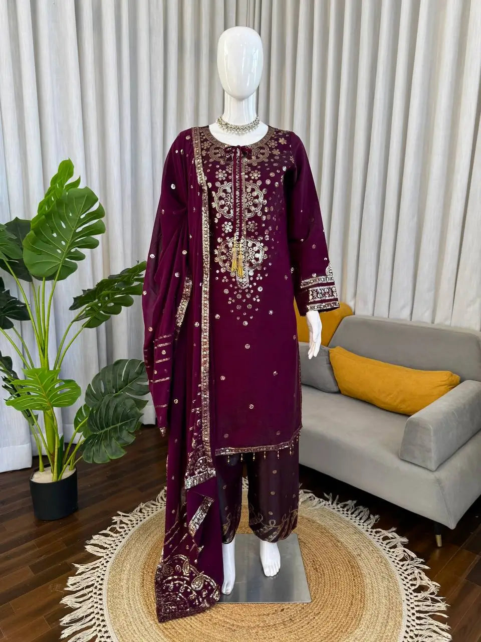 Royal Embroidered Ethnic Suit Set for Festive and Occasion Wear
