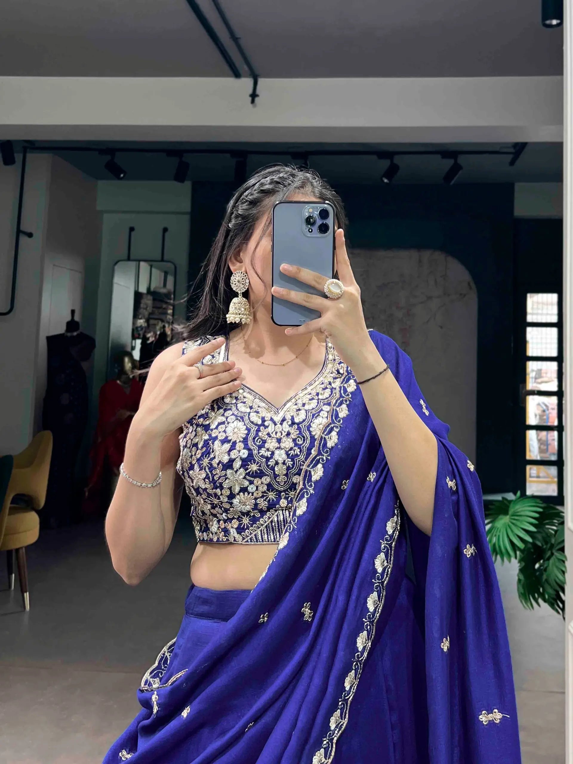 Royal Embroidered Kashmiri Silk Lehenga Set for Wedding and Festive Wear