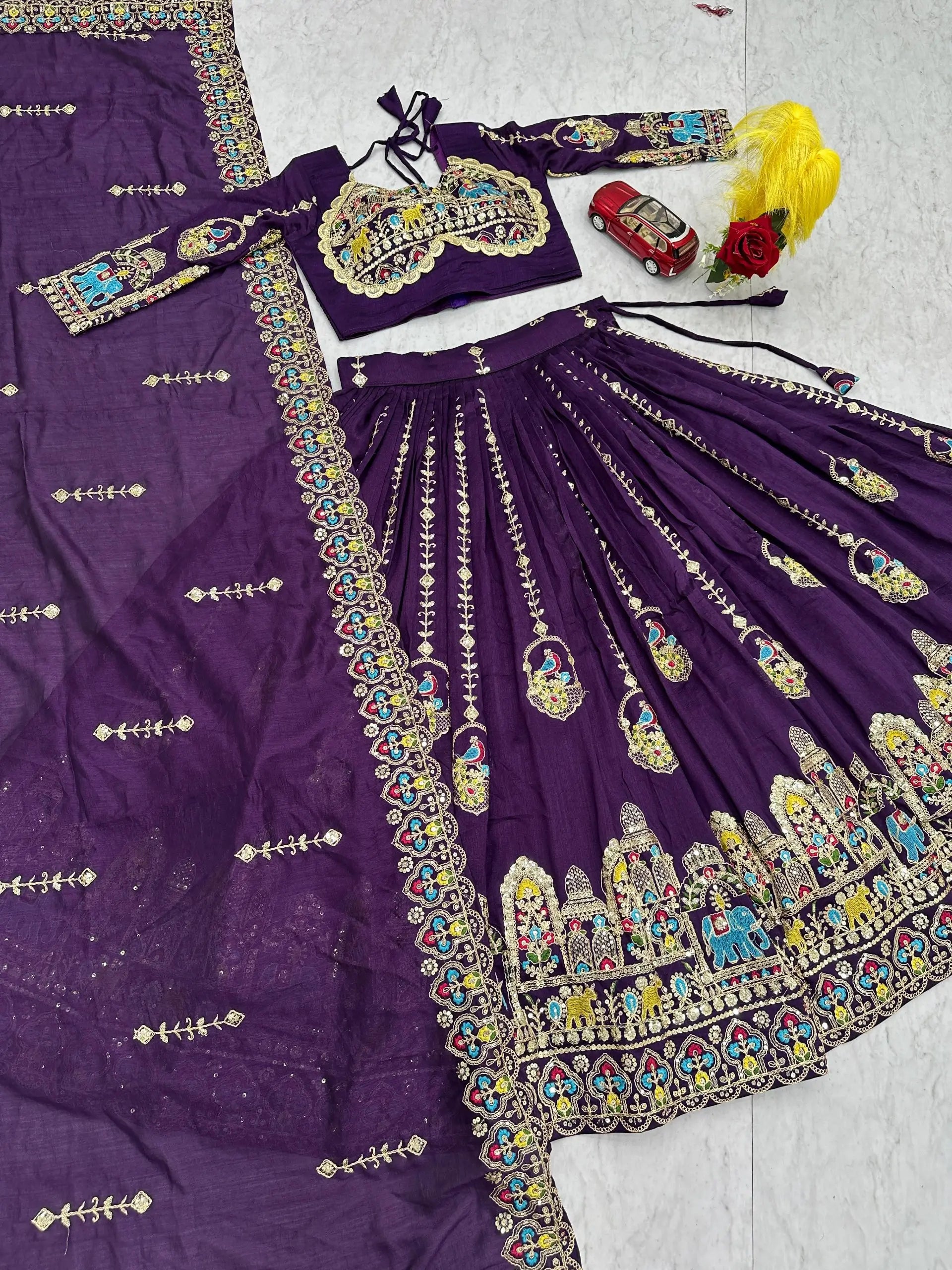 Royal Embroidered Lehenga Set for Wedding and Festive Wear