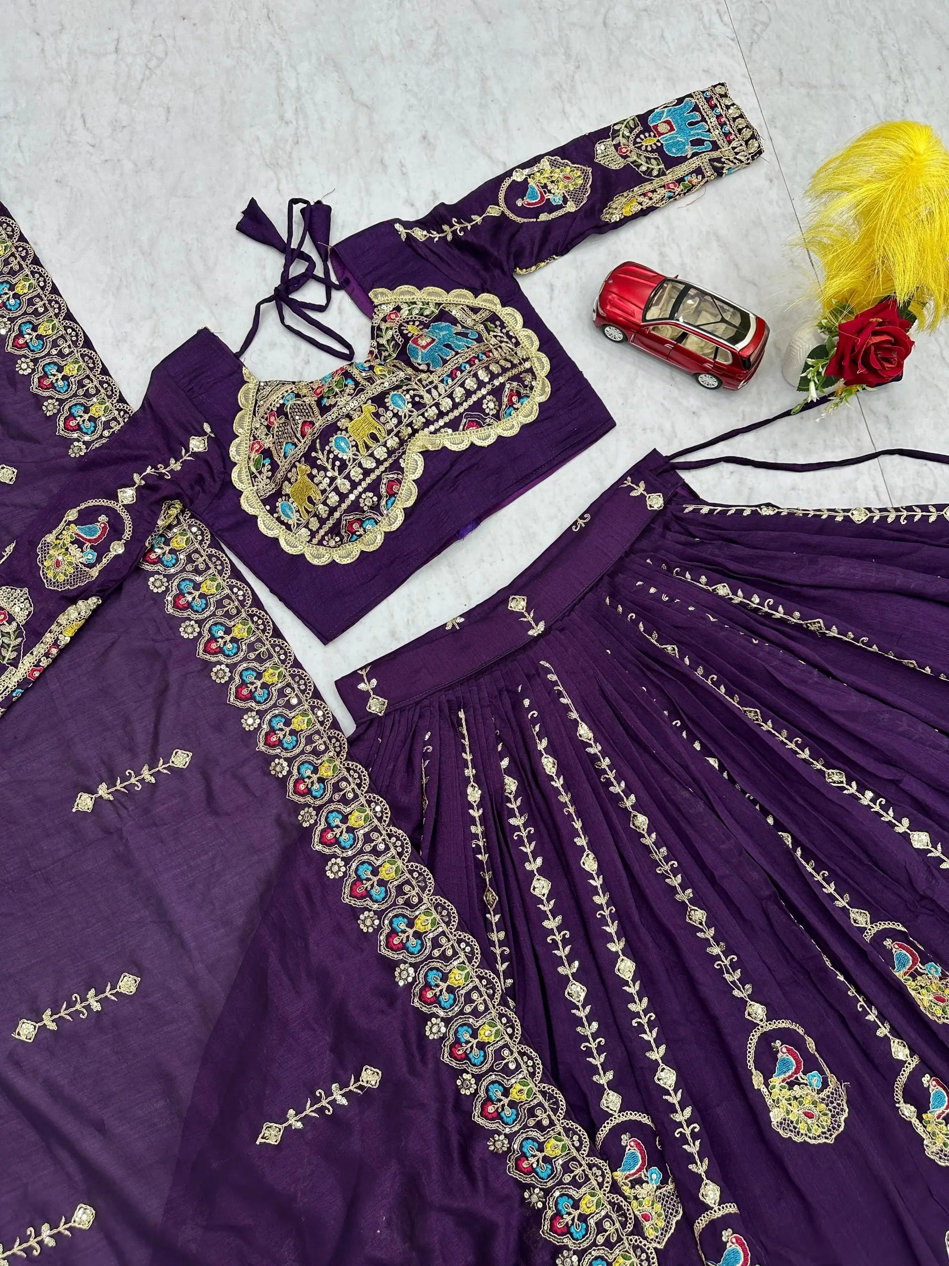 Royal Embroidered Lehenga Set for Wedding and Festive Wear
