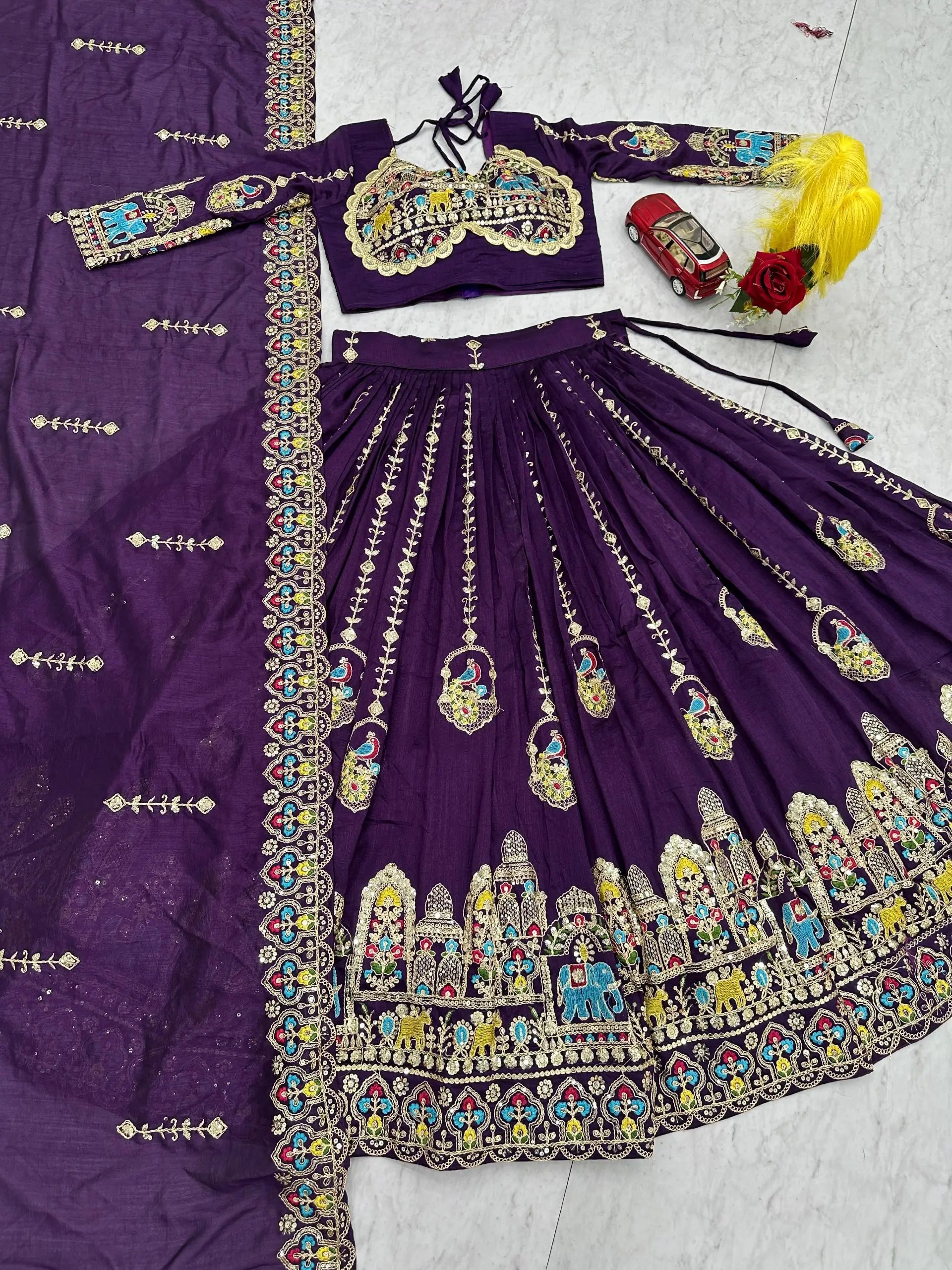 Royal Embroidered Lehenga Set for Wedding and Festive Wear