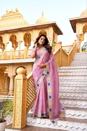 Royal Embroidered Party Wear Saree for Wedding and Festive Occasions