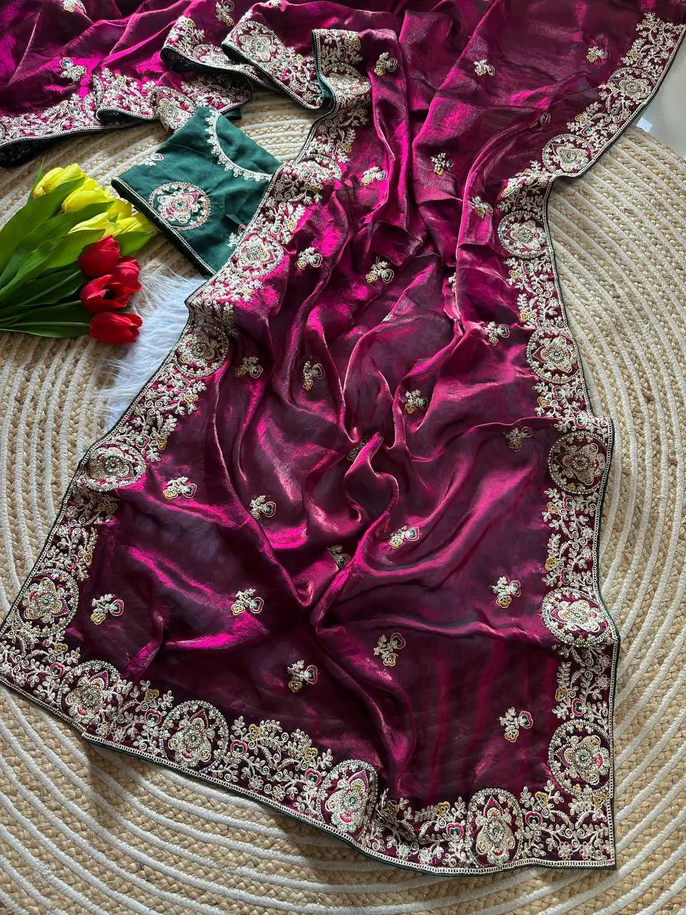 Royal Embroidered Saree for Wedding and Festive Wear