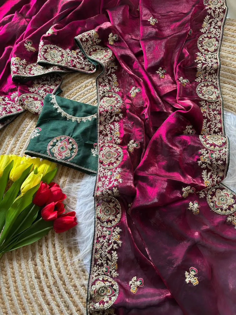 Royal Embroidered Saree for Wedding and Festive Wear