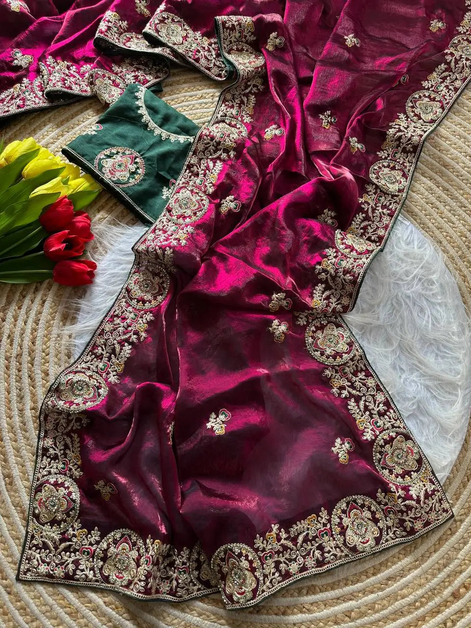 Royal Embroidered Saree for Wedding and Festive Wear