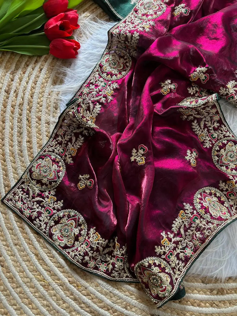Royal Embroidered Saree for Wedding and Festive Wear