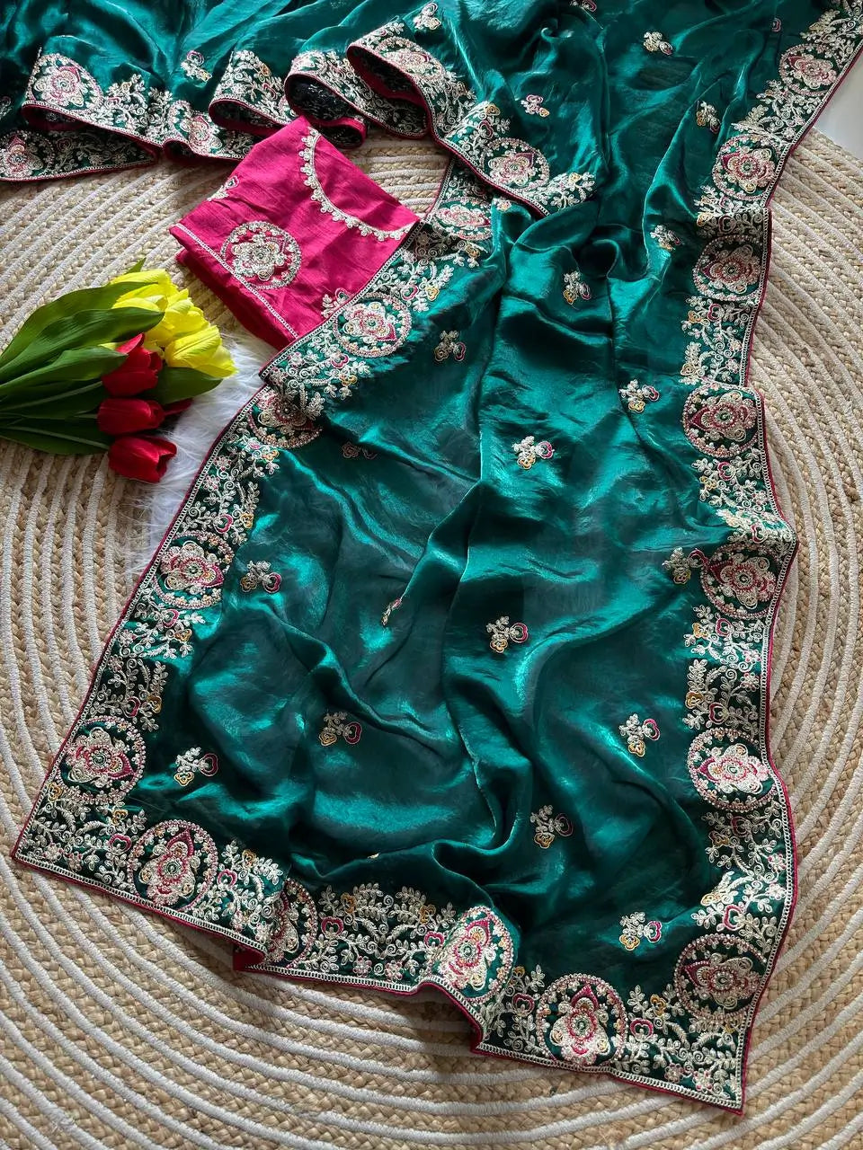 Royal Embroidered Saree for Wedding and Festive Wear