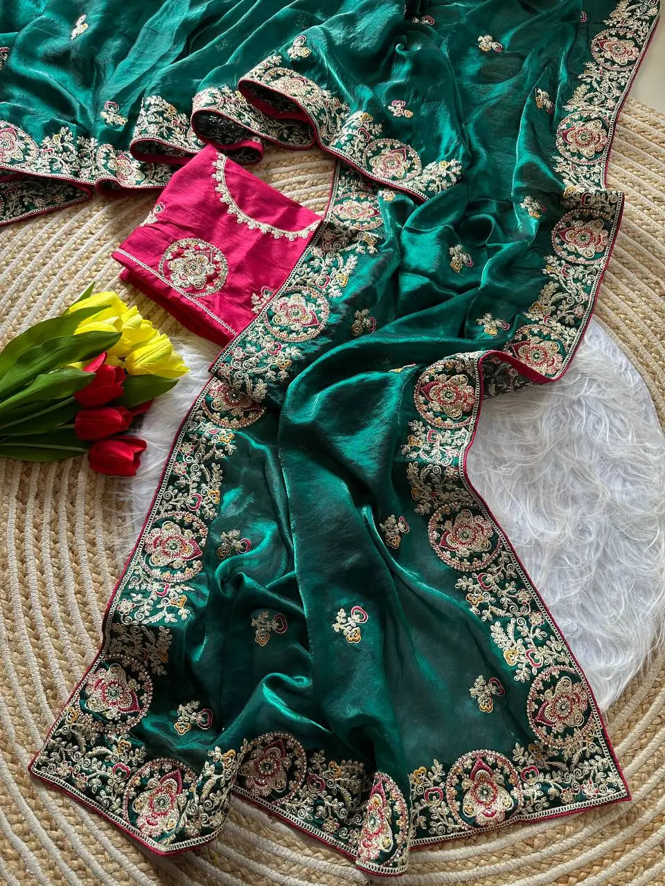 Royal Embroidered Saree for Wedding and Festive Wear