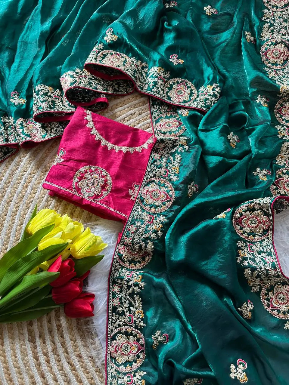 Royal Embroidered Saree for Wedding and Festive Wear