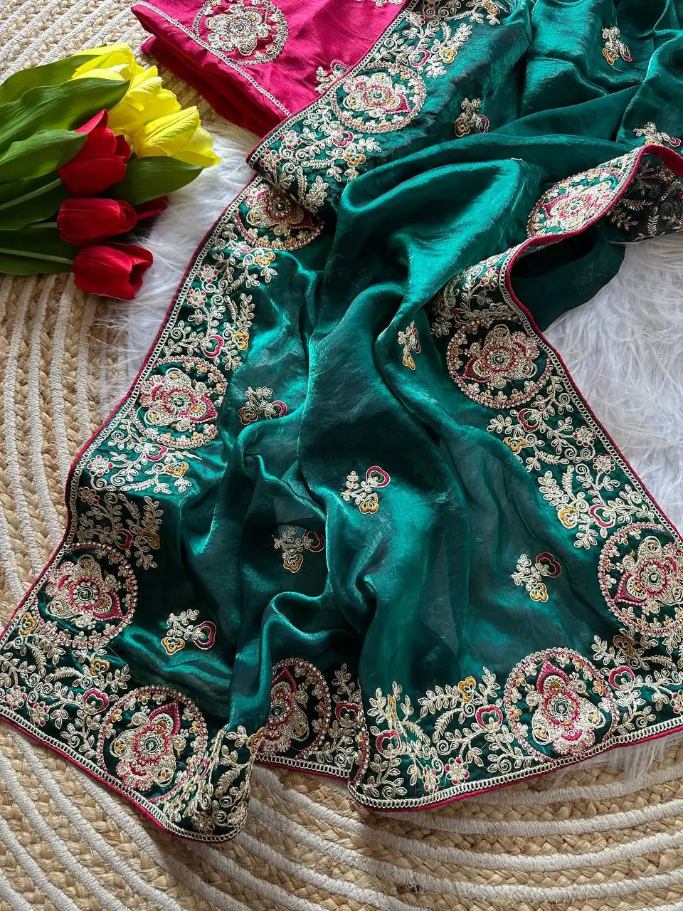 Royal Embroidered Saree for Wedding and Festive Wear