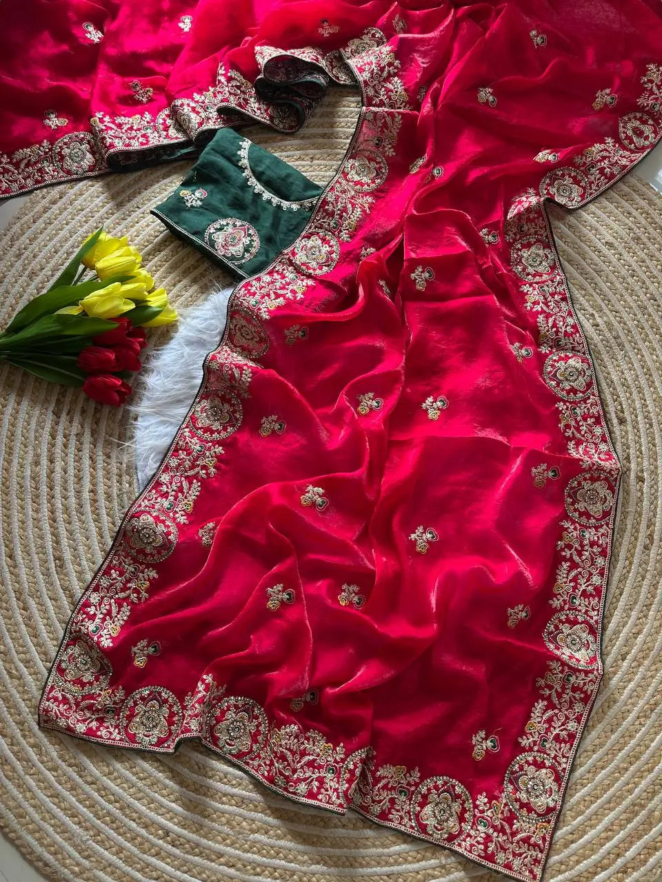 Royal Embroidered Saree for Wedding and Festive Wear