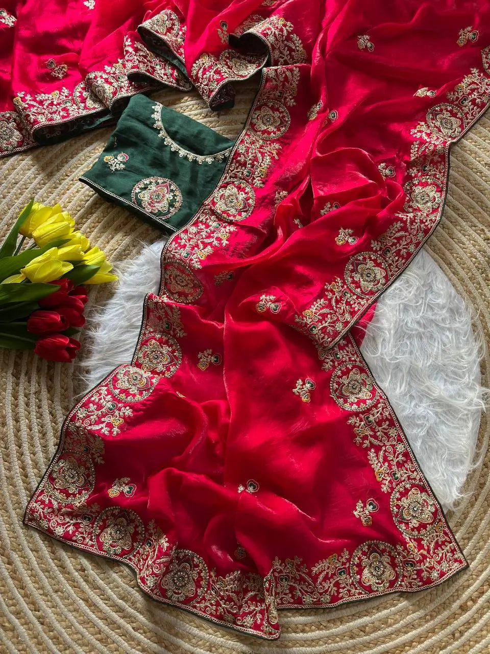 Royal Embroidered Saree for Wedding and Festive Wear