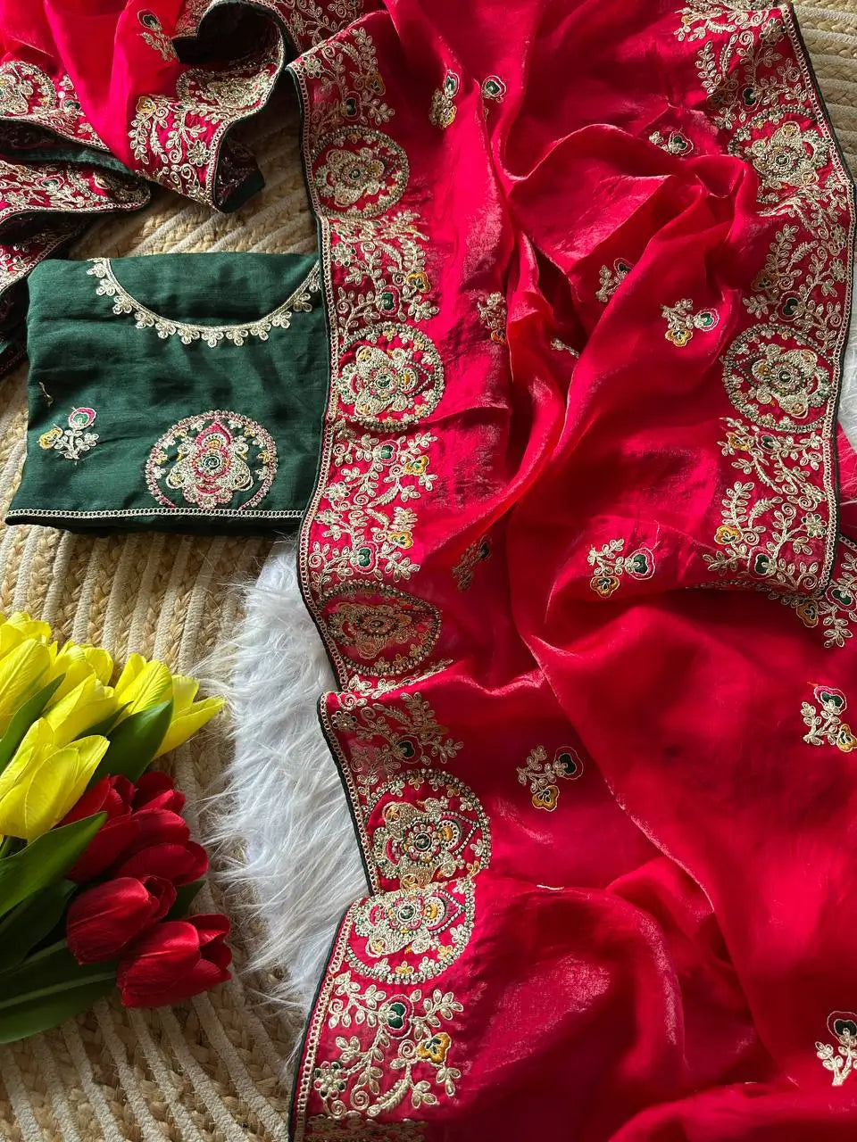 Royal Embroidered Saree for Wedding and Festive Wear