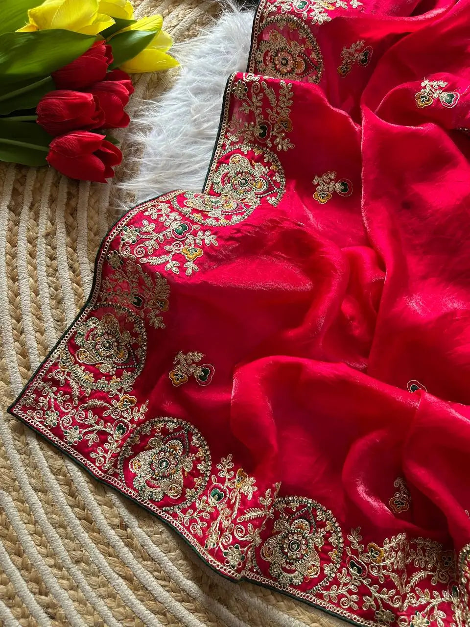 Royal Embroidered Saree for Wedding and Festive Wear